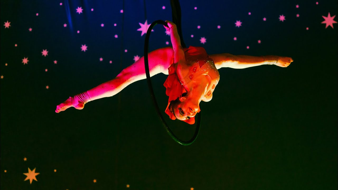 aerial hoop performance in circus