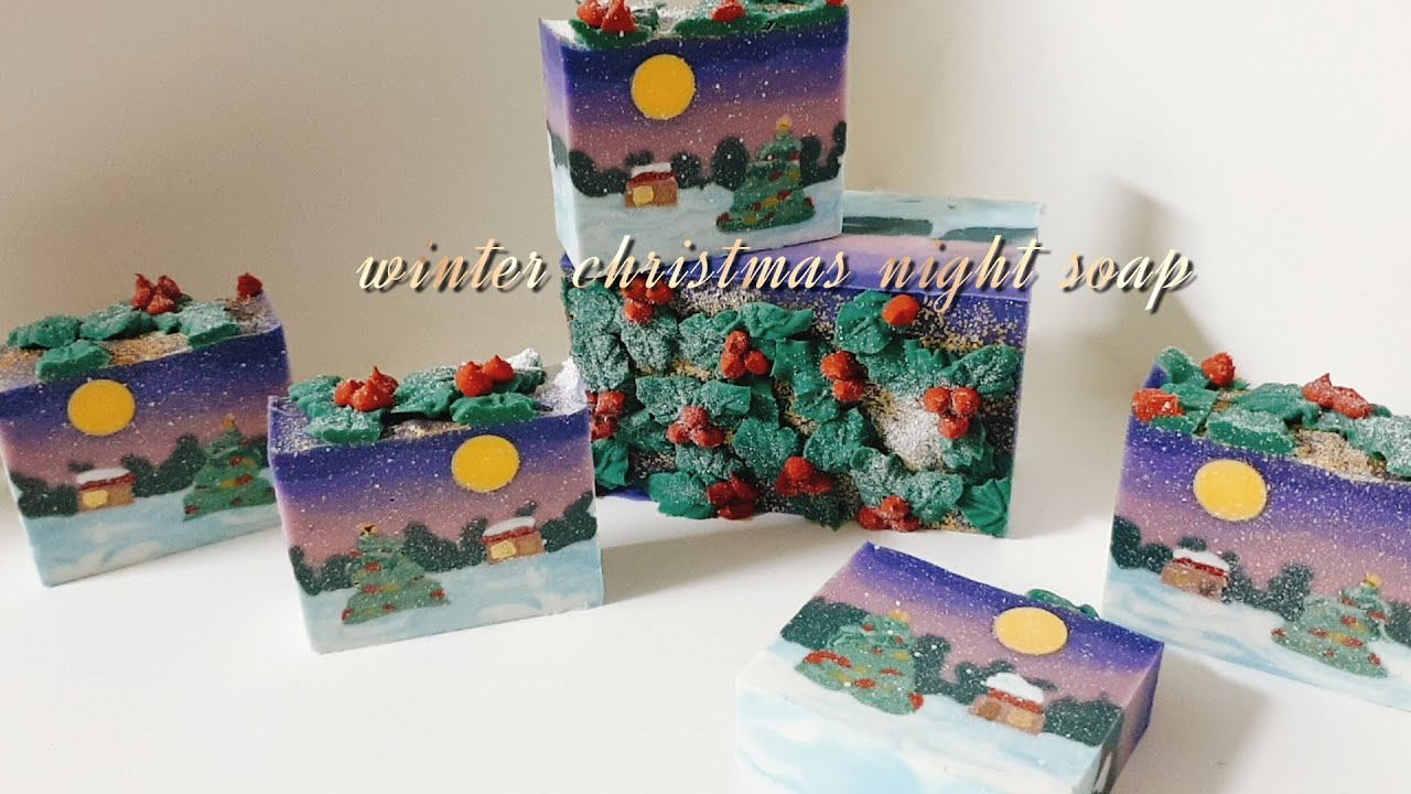 🎄Winter Christmas Night Soap Making 겨울 크리스마스의 밤 풍경비누 만들기🎄
