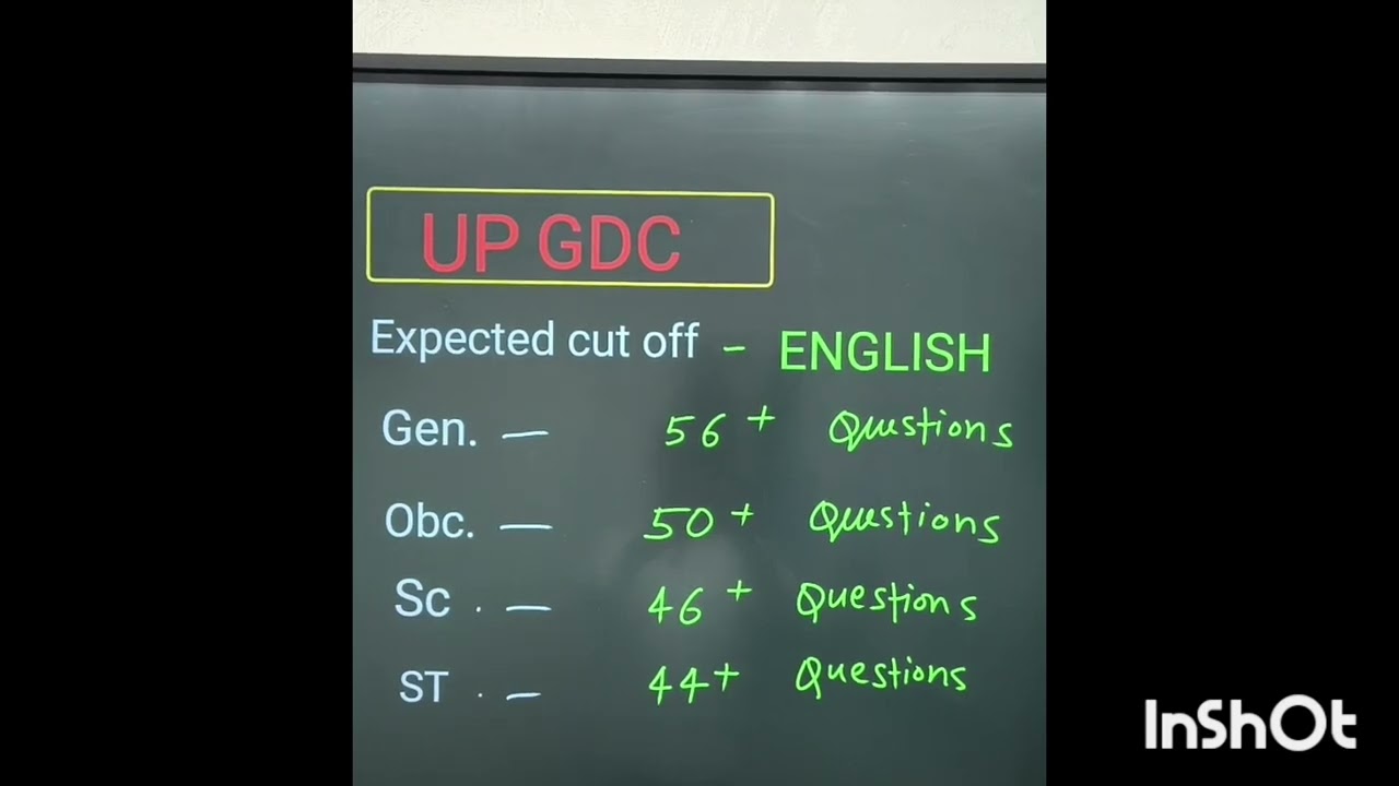 UP GDC ASSISTANT PROFESSOR EXPECTED CUT-OFF/ UP GDC CUT OFF (@finalexamacademy)