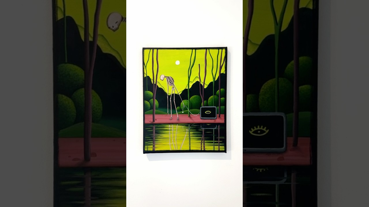 &lsquo;Dragging The Plot&rsquo; 📺 #gouache #surrealism #painting #surrealart #paintingprocess #art #artist