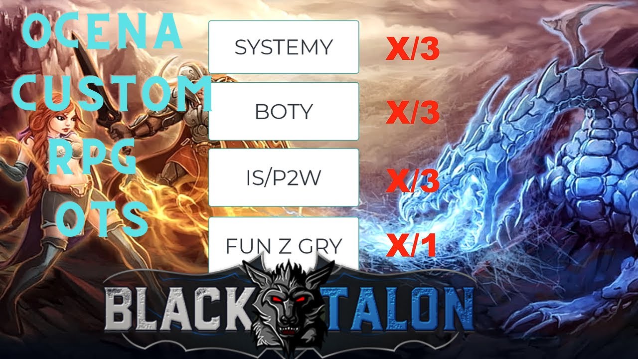 Ocena OTS BlackTalon.online - Tibia custom rpg OTS ocena/recenzja - Gameplay PL