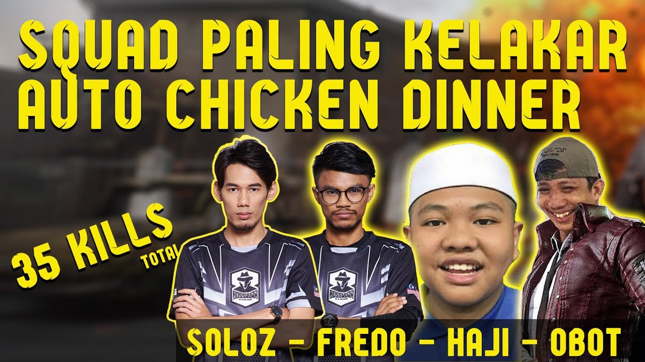 Squad Paling Kelakar!! Fredo, Soloz, Haji & Obot Auto Chicken Dinner | PUBG Mobile Malaysia