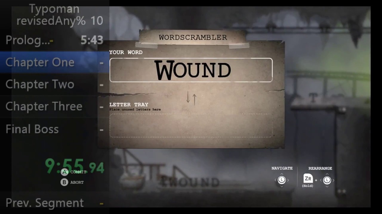 Typoman Revised Any% in 41:51.15 (former world record)