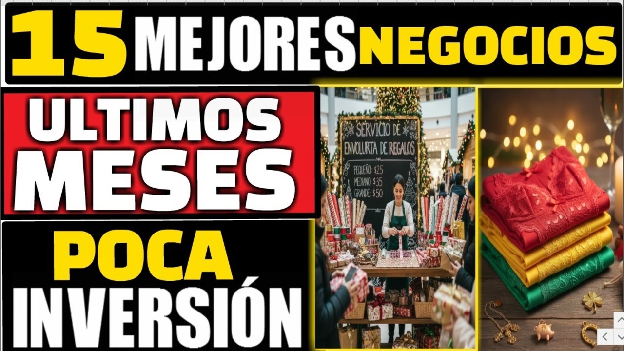 15 Negocios Rentables para Fin de A&ntilde;o 2025  Gana Dinero R&aacute;pido con Poca Inversi&oacute;n