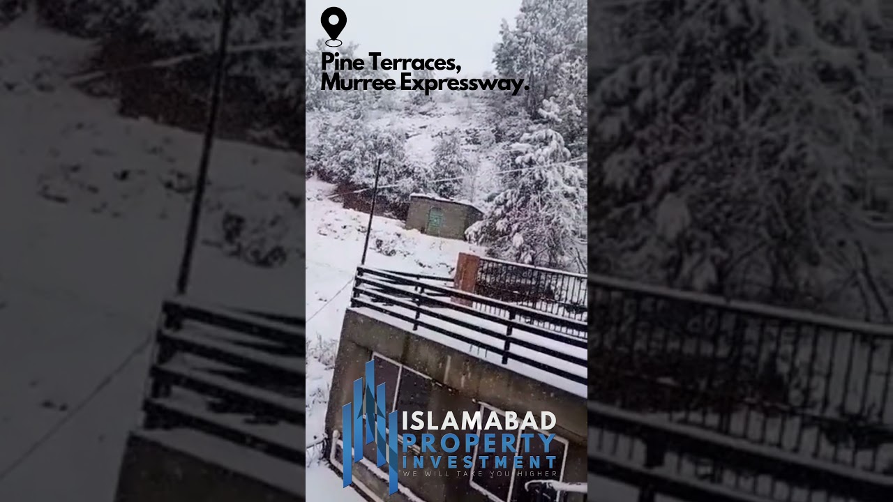 Snowfall at Pine Terraces, Murree Expressway.
