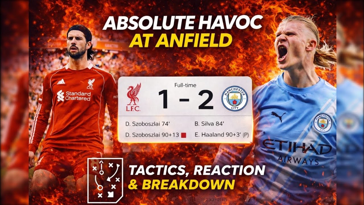 ANFIELD STUNNED 😱 City Win 2-1! Haaland PEN  and last minute RED CARD DRAMA🔥🔥