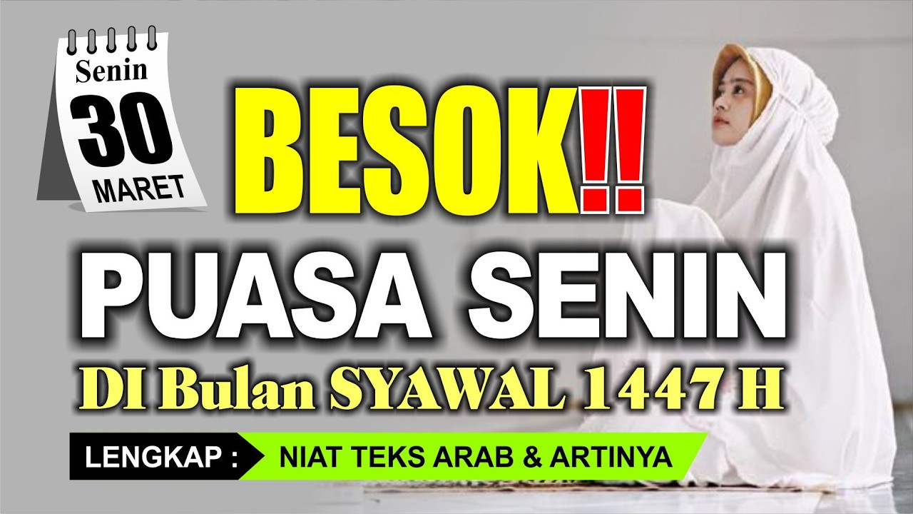 Puasa Senin Di Bulan Syawal - Niat Puasa Senin Kamis di bulan syawal - Kalender 2026