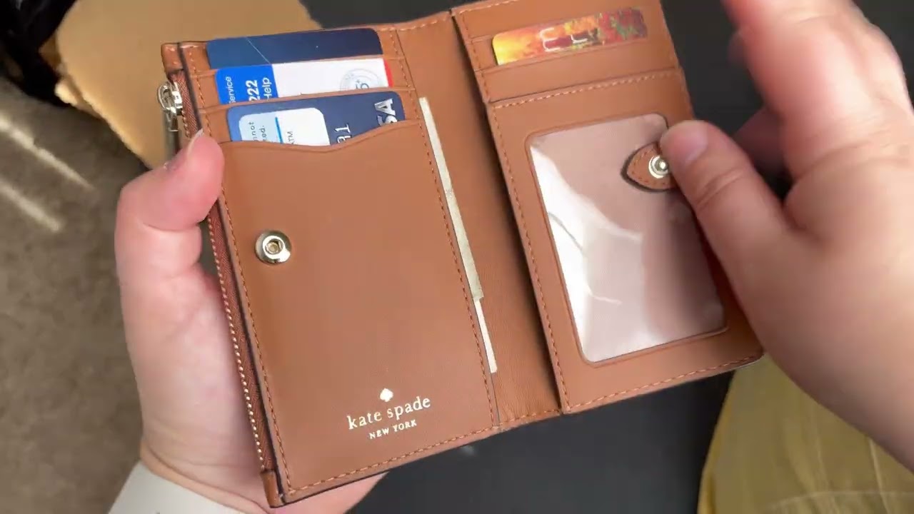 Kate Spade Leila Small Slim Bifold Wallet Review (Warm Gingerbread) Chic & Compact!