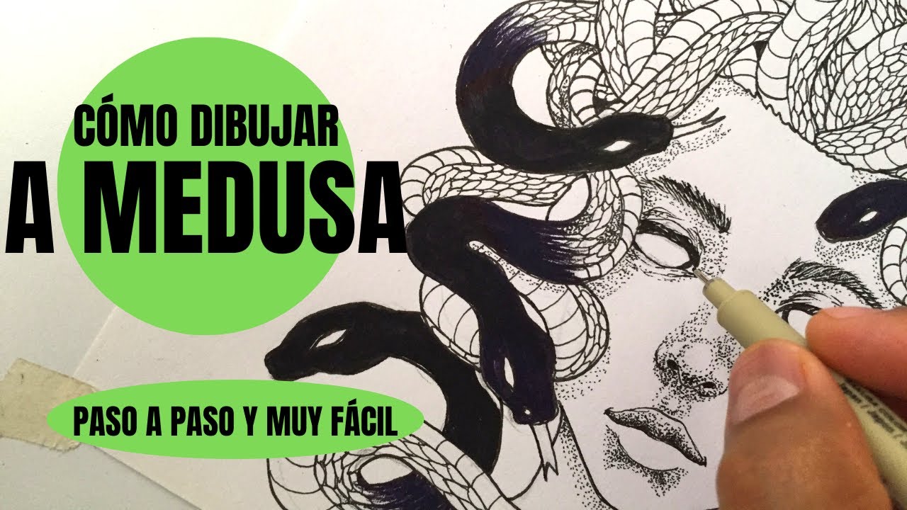 Cómo Dibujar A Medusa de la mitología griega Paso a Paso muy fácil
