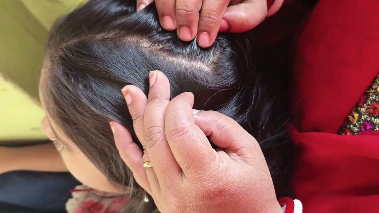 Hair checking by aunty || black long hair 