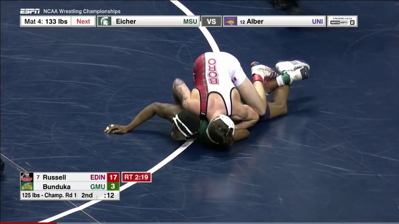 2017 NCAA Wrestling 125lbs: Sean Russell (Edinboro) vs Ibrahim Bunduka (George Mason)