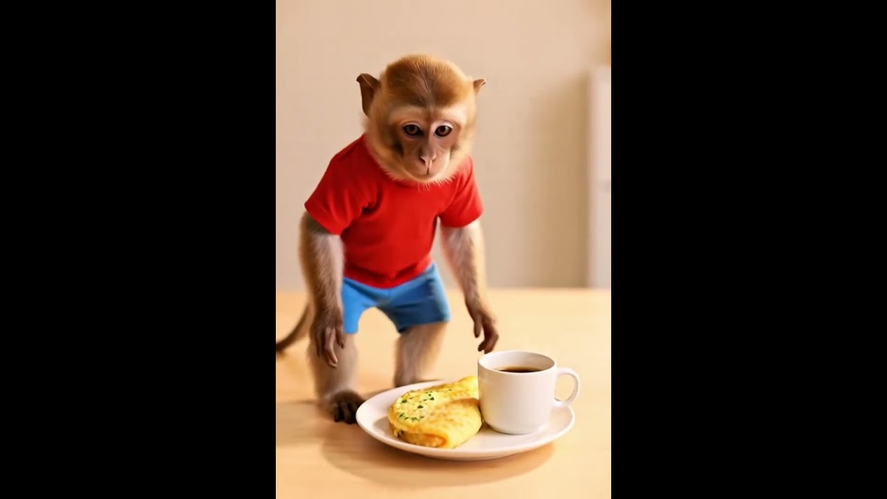 A Day in the Life of Our Playful Monkey: Daycare Adventures! #cartoon #kidsrhymes #ytshorts #yt 