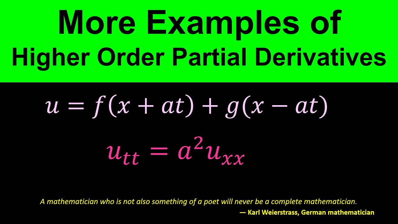 Higher Order Partial Derivatives - Part 2