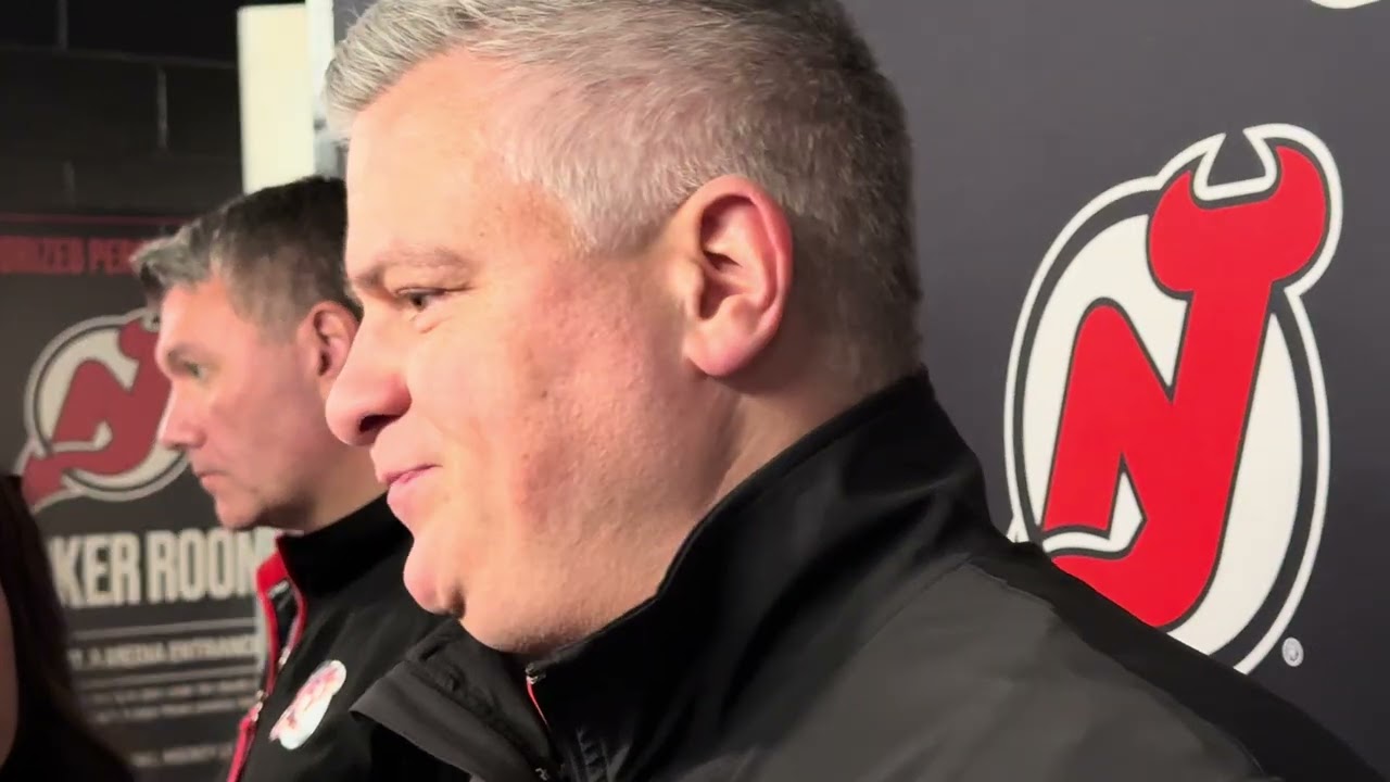 Devils coach Sheldon Keefe reacts to firing of GM Tom Fitzgerald