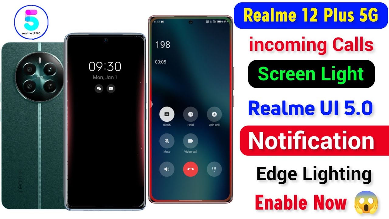 Enable incoming Call Screen Light in Realme 12 Plus 5g | Realme 12 Plus incoming Call Edge Lighting