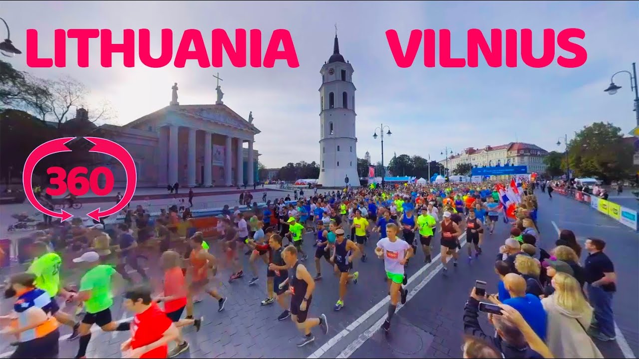 Vilnius marathon VR 360 travel video Вильнюсский марафон
