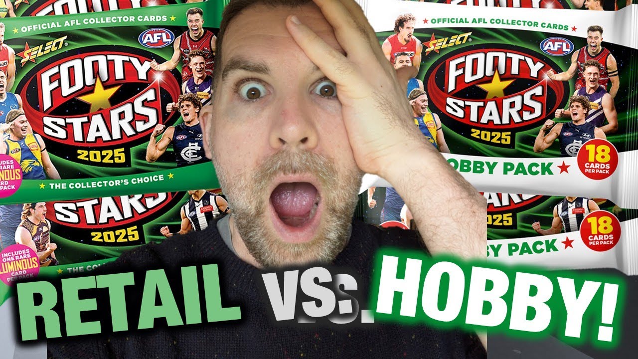 Retail VS Hobby Packs 💥MASSIVE HIT!💥 AFL Footy Stars 2025 (+ Mini Album Update & Hilites)
