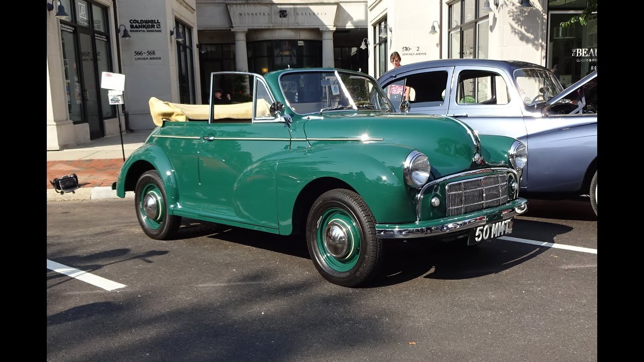 1950 Morris Minor Tourer Convertible in Green & Engine Sound on My Car Story with Lou Costabile