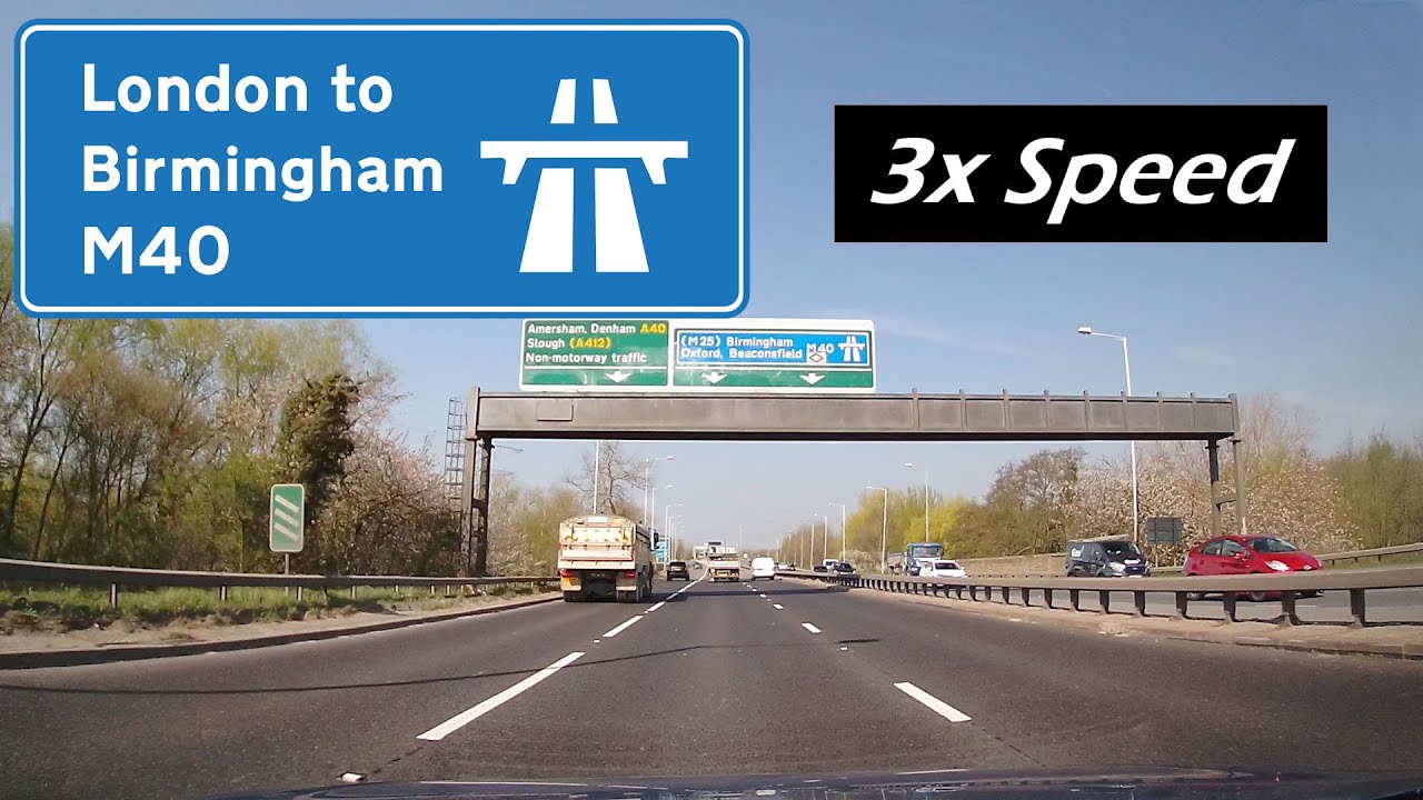 M40 Motorway London to Birmingham UK - 3x Speed
