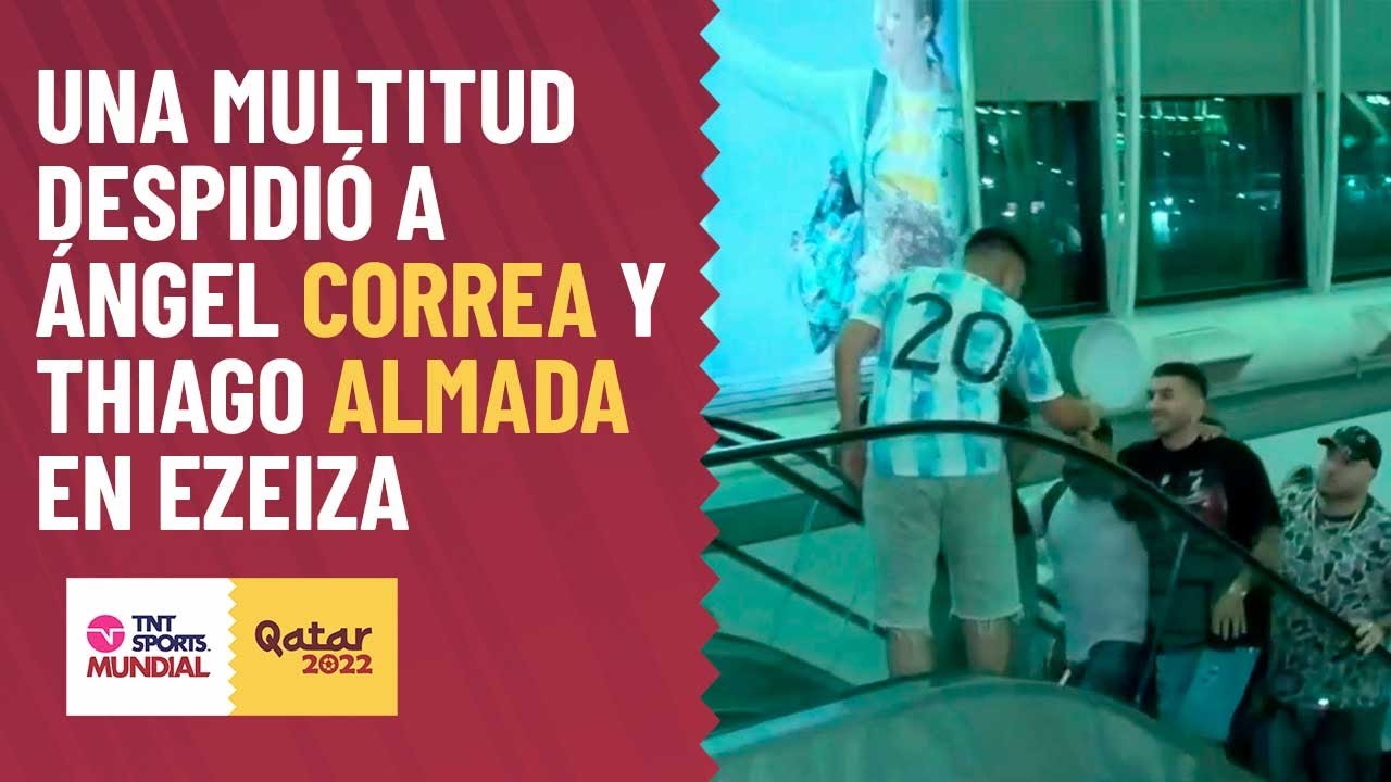 ¡LOCURA EN EZEIZA! Una multitud de hinchas despidió a CORREA y ALMADA antes de viajar a QATAR