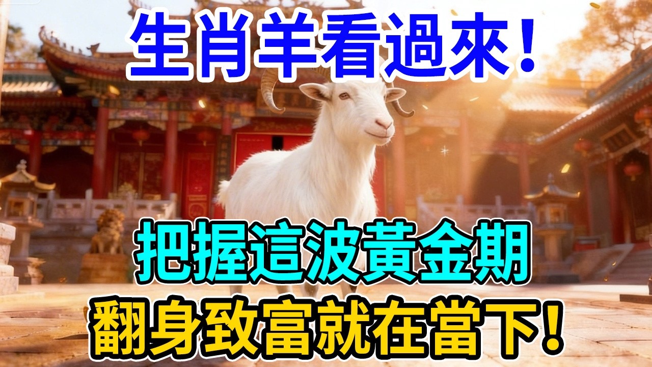 生肖羊：靈光乍現就是錢！把握這波「黃金捕捉期」，翻身致富就在當下！#生肖羊 #財運亨通 #屬羊 #開運 #商機 #致富之道 #12生肖 #靈感爆發
