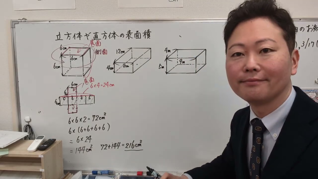 立法体と直方体の表面積