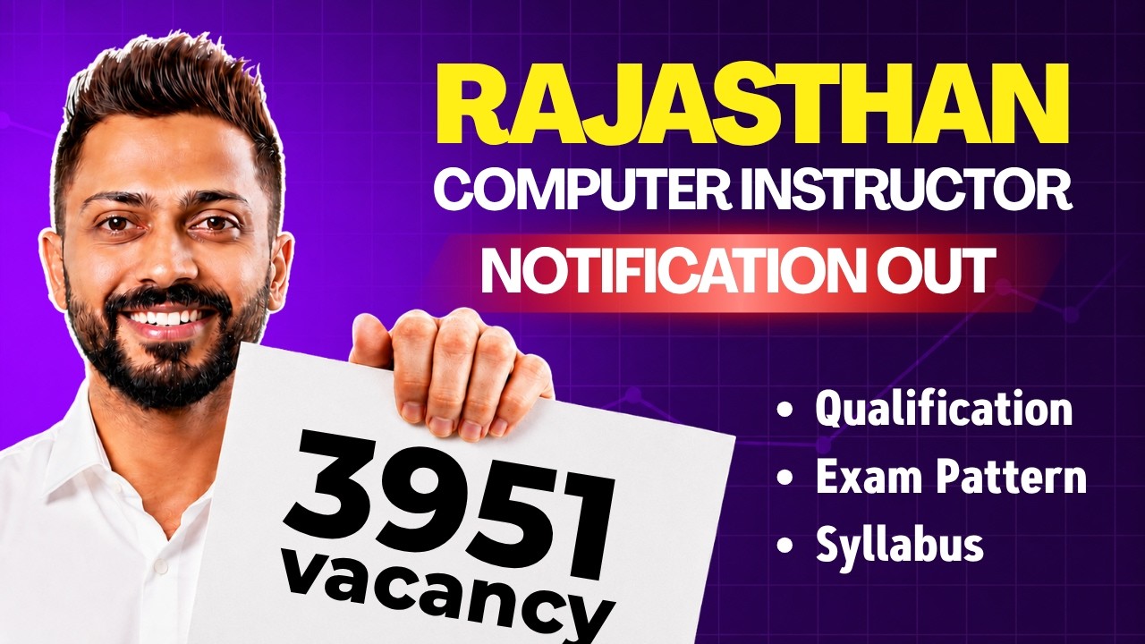 Rajasthan Computer Instructor Notification 2026 | Eligibility, Exam Pattern, Syllabus