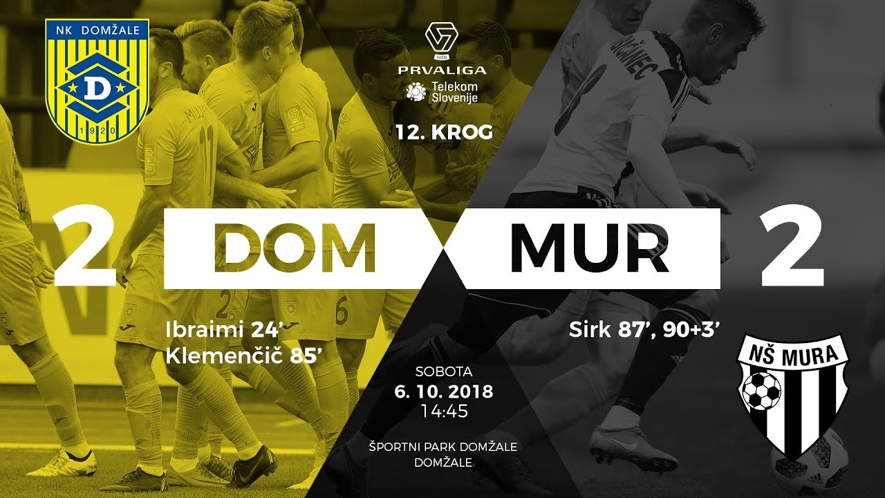 12.krog: Domžale - Mura 2:2 ; Prva liga Telekom Slovenije 2018/2019