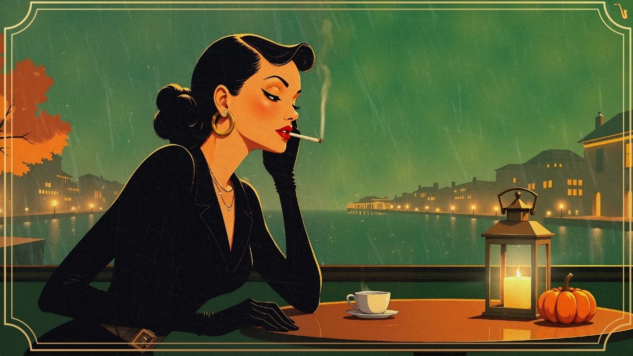 Elegant Vintage Coffee Shop Ambience 🍂 1940's Retro Jazz for Autumn Evenings