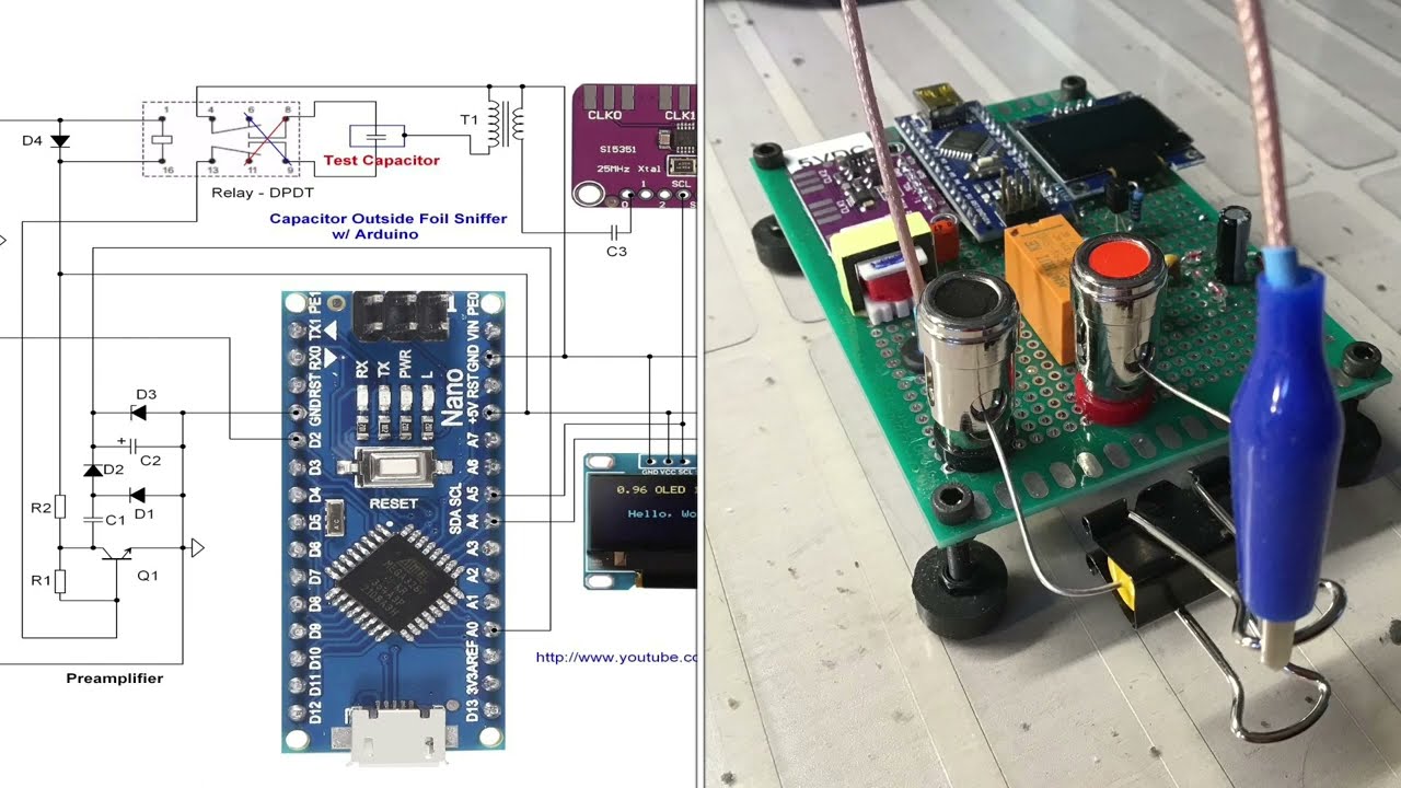 Capacitor Outside Foil Sniffer w/ Arduino Version 1.0
