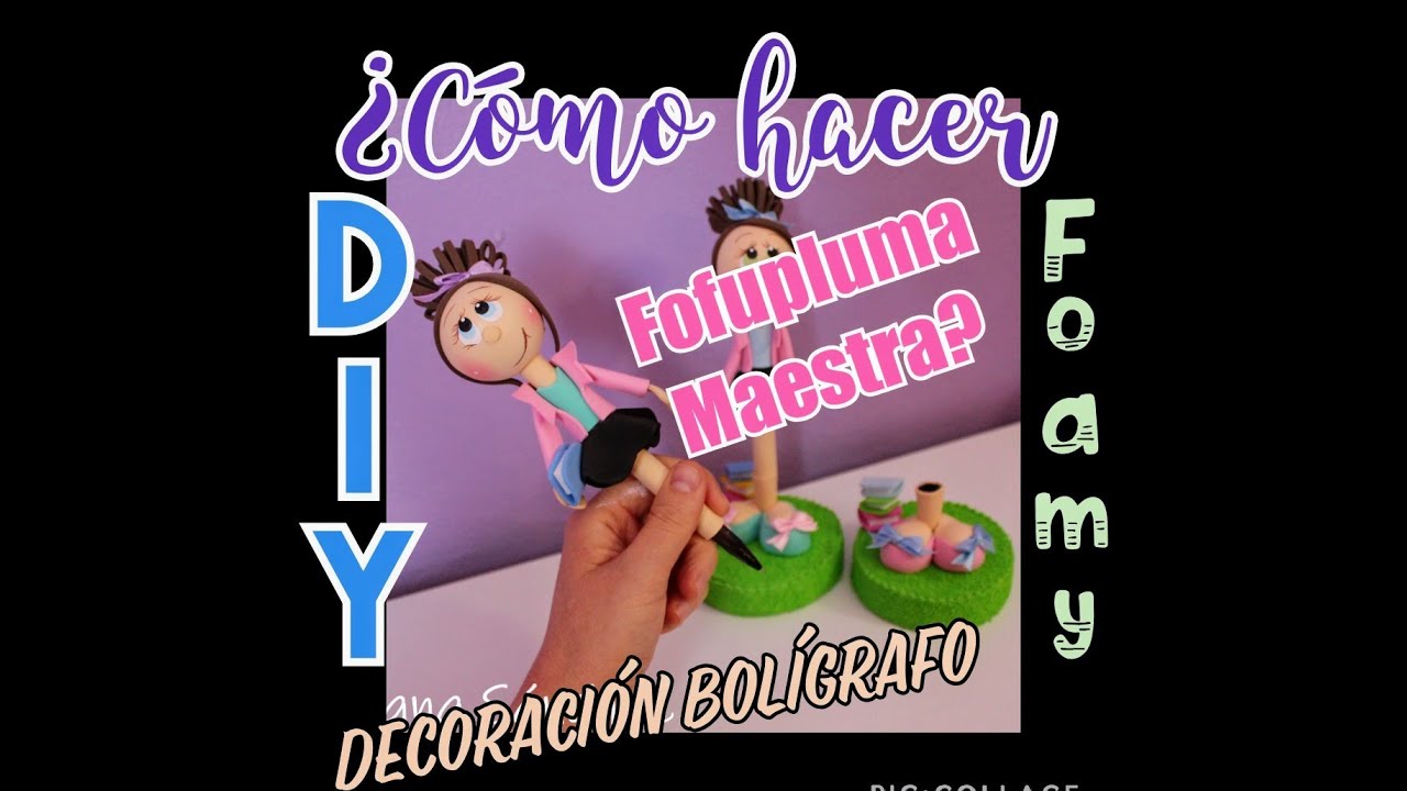 DIY 👩‍🏫Como  Hacer Fofupluma maestra  Fácil, MOLDES GRATIS Principiantes 🌹