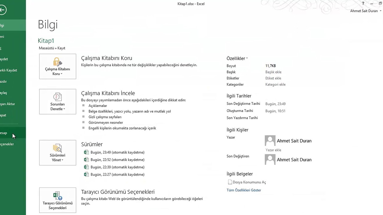 9-Microsoft Excel Eğitimi : A&ccedil;ıklama Eklemek, Kenarlıklar Eklemek