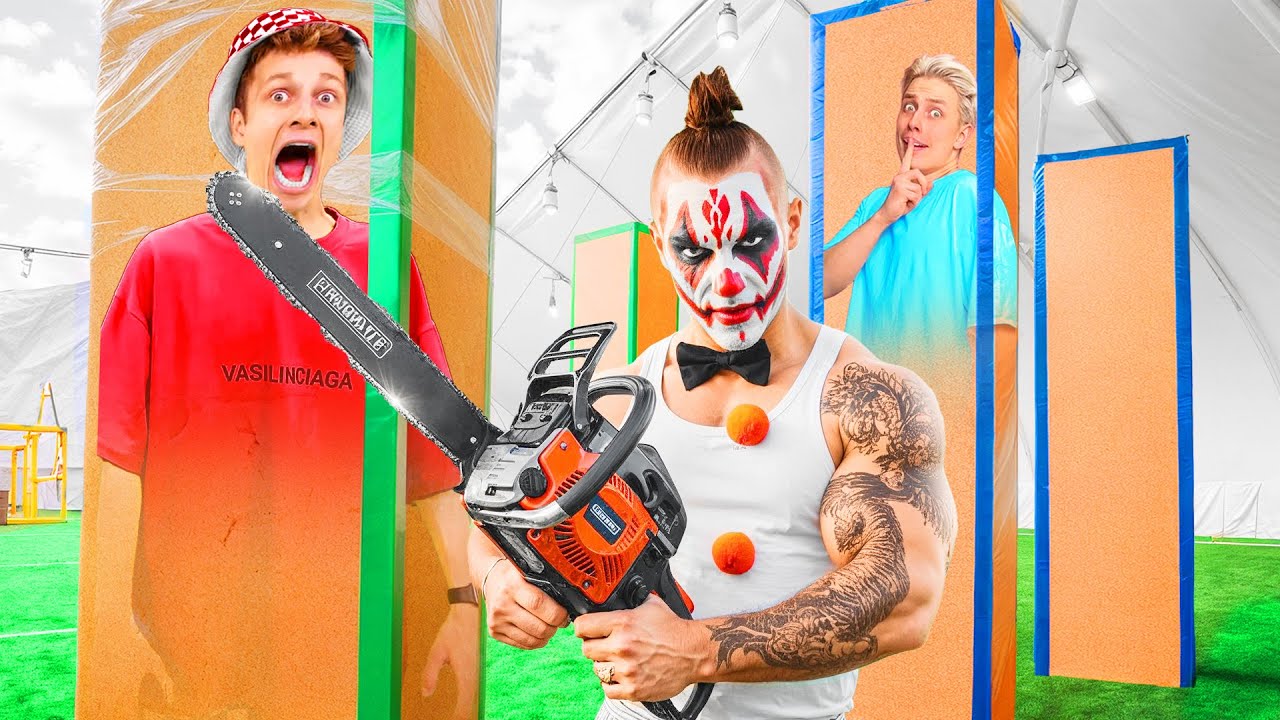 EXTREMES VERSTECKSPIEL IN BOXEN VOR CLOWNS CHALLENGE !