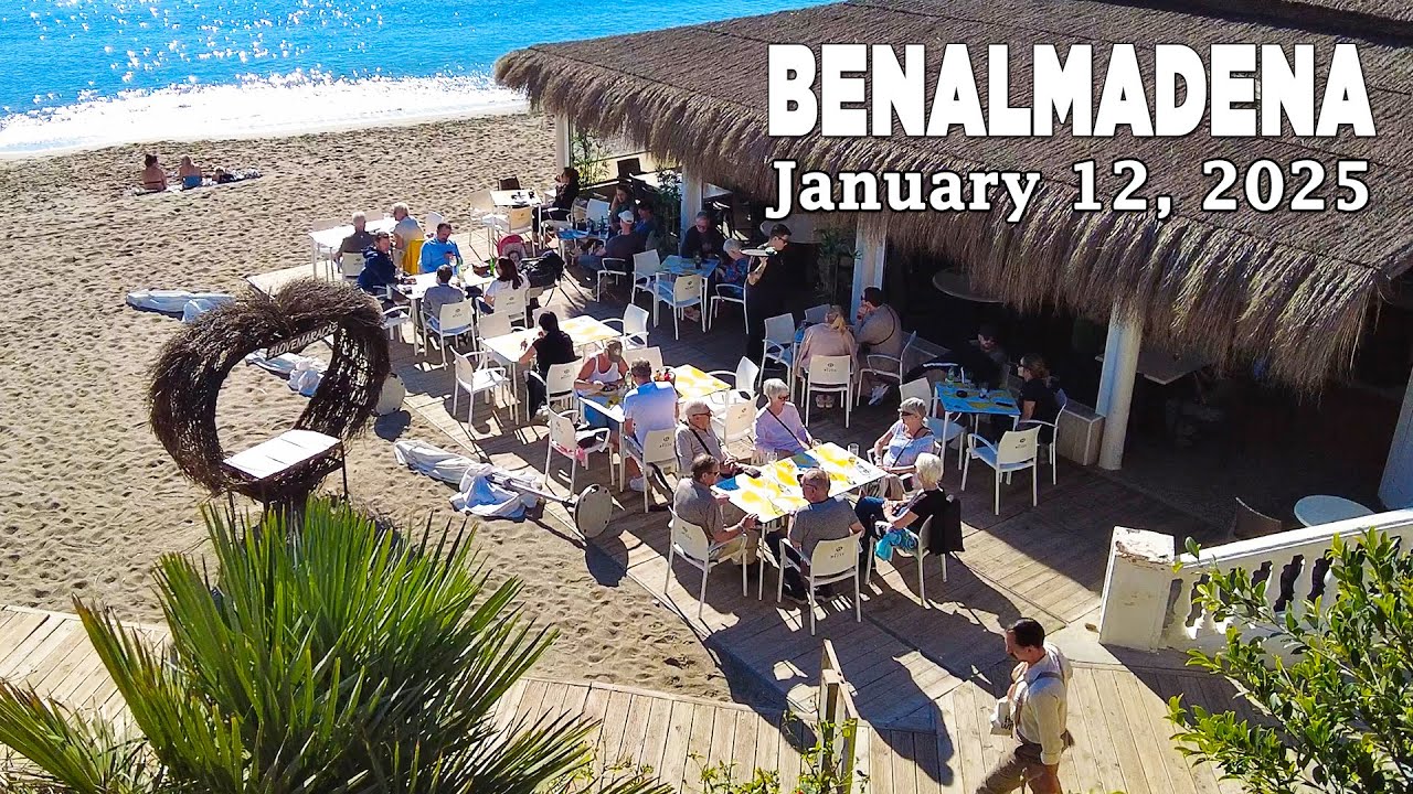 Benalmadena January 12, 2025 Beach Promenade Walk Costa del Sol Spain [4K]