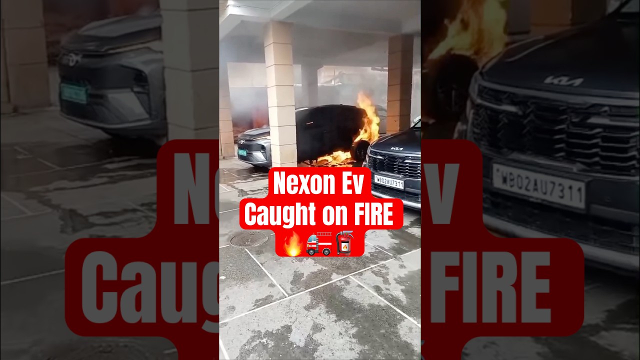 Nexon EV caught FIRE.#tata #electriccar #nexonev #electricvehicle #caronfire