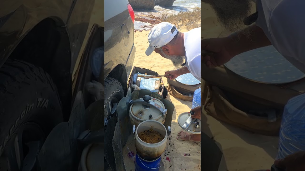 شاطئ المرجيحة بالحسين وبعض النباتات البرية وحنذ السمك على البشام بدل المرخ