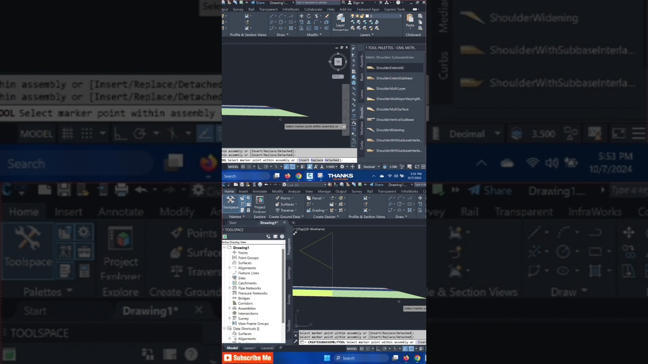 How to Create Assembly in Civil 3D | AutoCAD Civil 3D #autocadcivil3d #cadwork