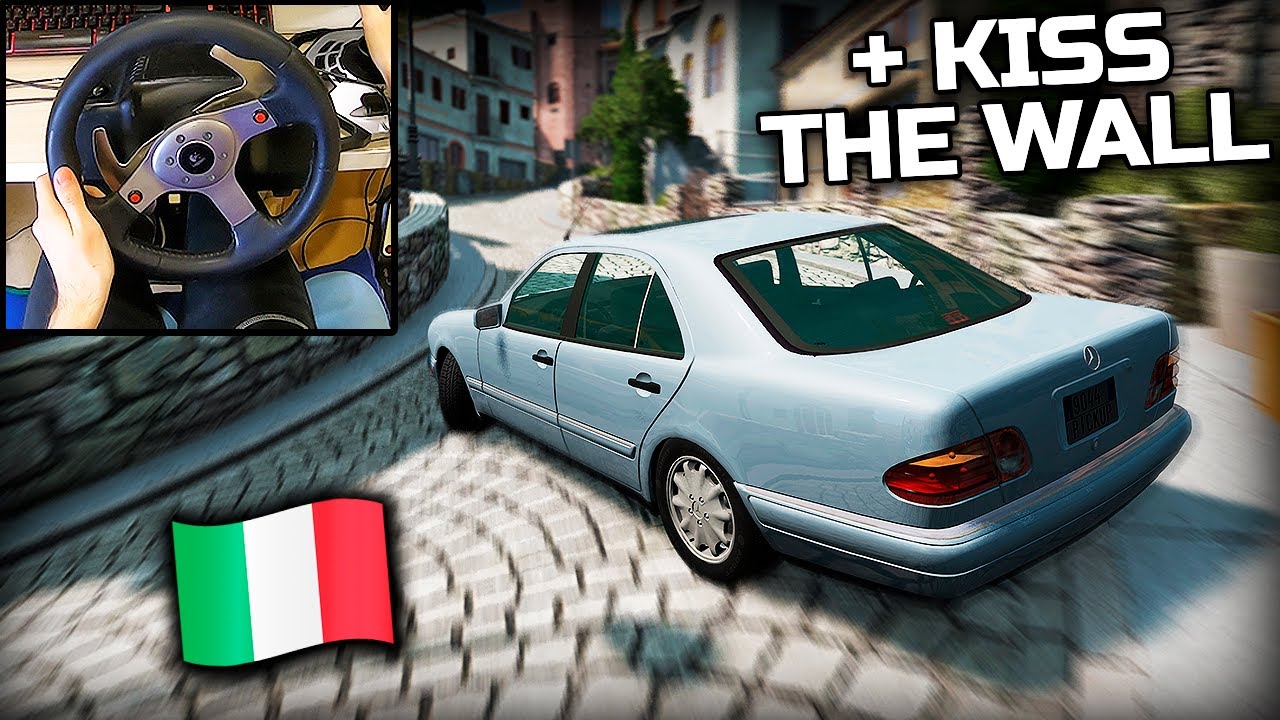 DRIFTING LONG Mercedes on Narrow Italy Streets (Steering Wheel) | BeamNG.drive | Home Racer