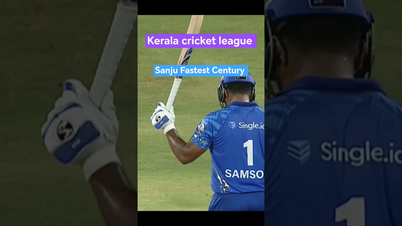 Sanju Samson Fastest Century in Kerala Cricket League Today #sanjusamson #century #kcl2025 #kerala