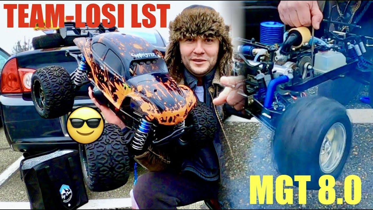 Team Losi LST 2 - Nitrogang Road-trip - I start the MGT 8.0 and yell 2-SPEED BABY!.