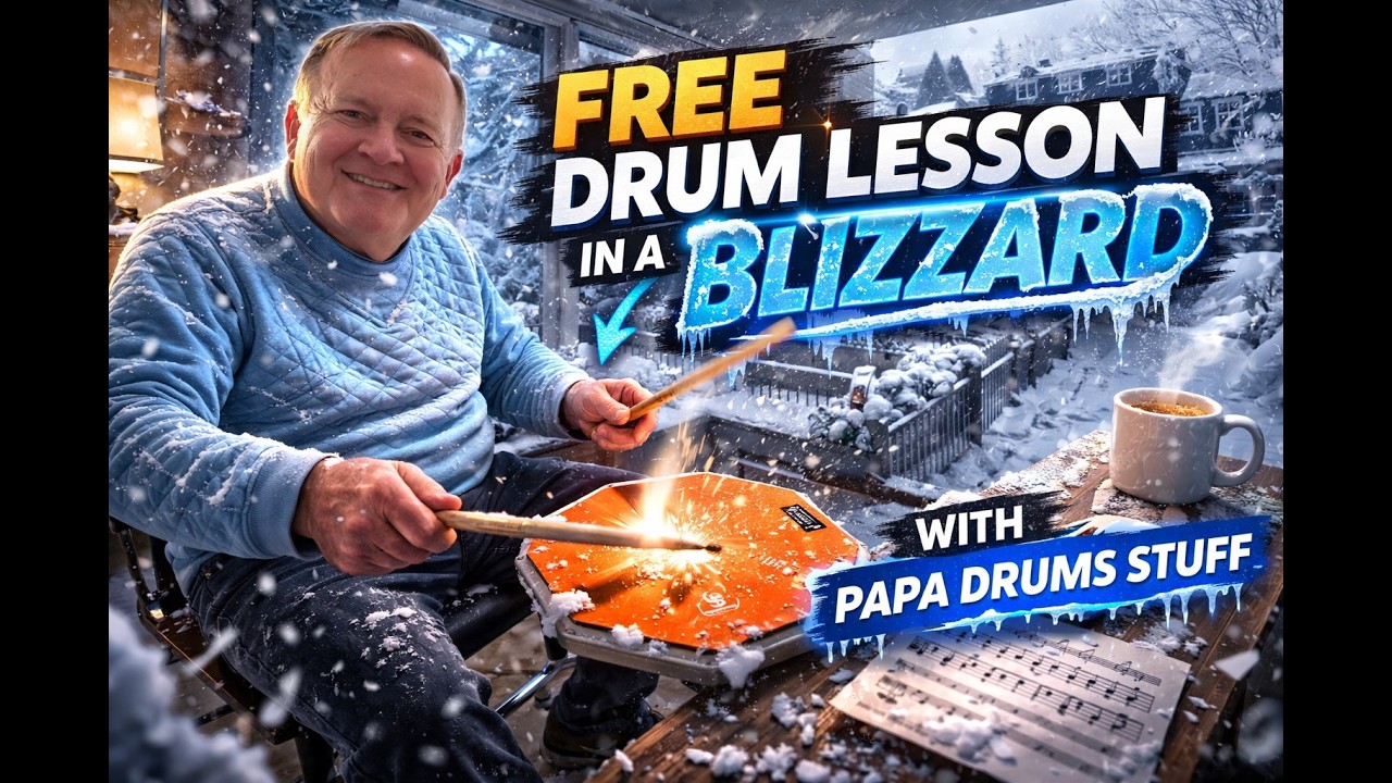 Free Drum Lesson in a Bombogenesis Blizzard! 🥁 | Papa Drum Stuff Stick Control & Speed Tips
