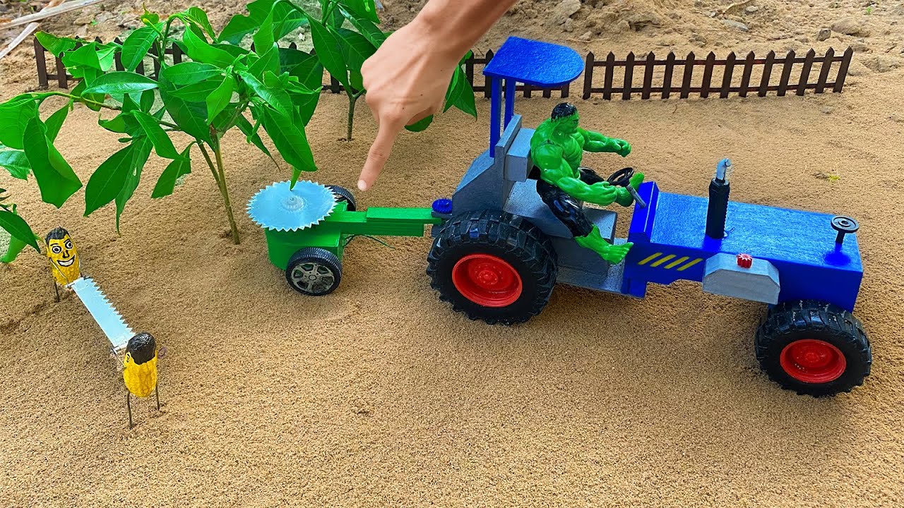 Mini Tractor DIY Tree Cutter Machine | Fun & Easy Science Project