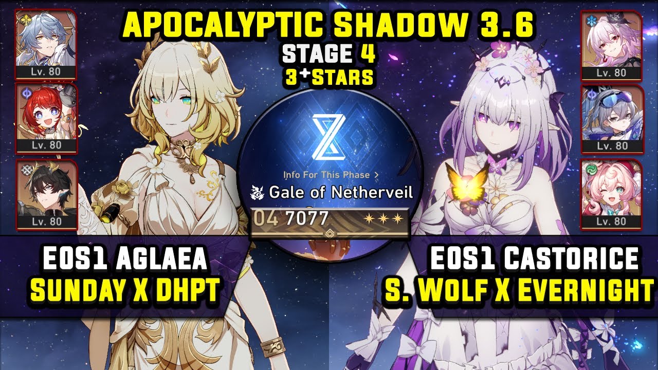 E0 Aglaea Carry с DHPT и E0 Castorice Carry (3 звезды) Apocalyptic Shadow 4 Honkai Star Rail 3.6