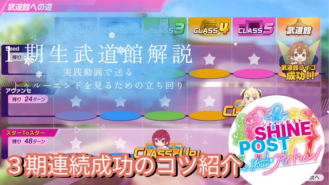 【シャインポスト】1期生を武道館に！コツの実践解説動画【アイドル育成＆事務所運営シミュレーションゲーム】