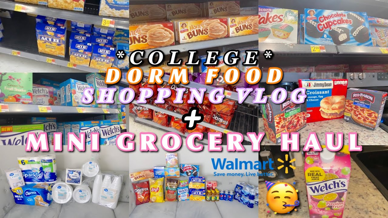 *College* Dorm Food Shopping Vlog + Mini Grocery Haul 🥳