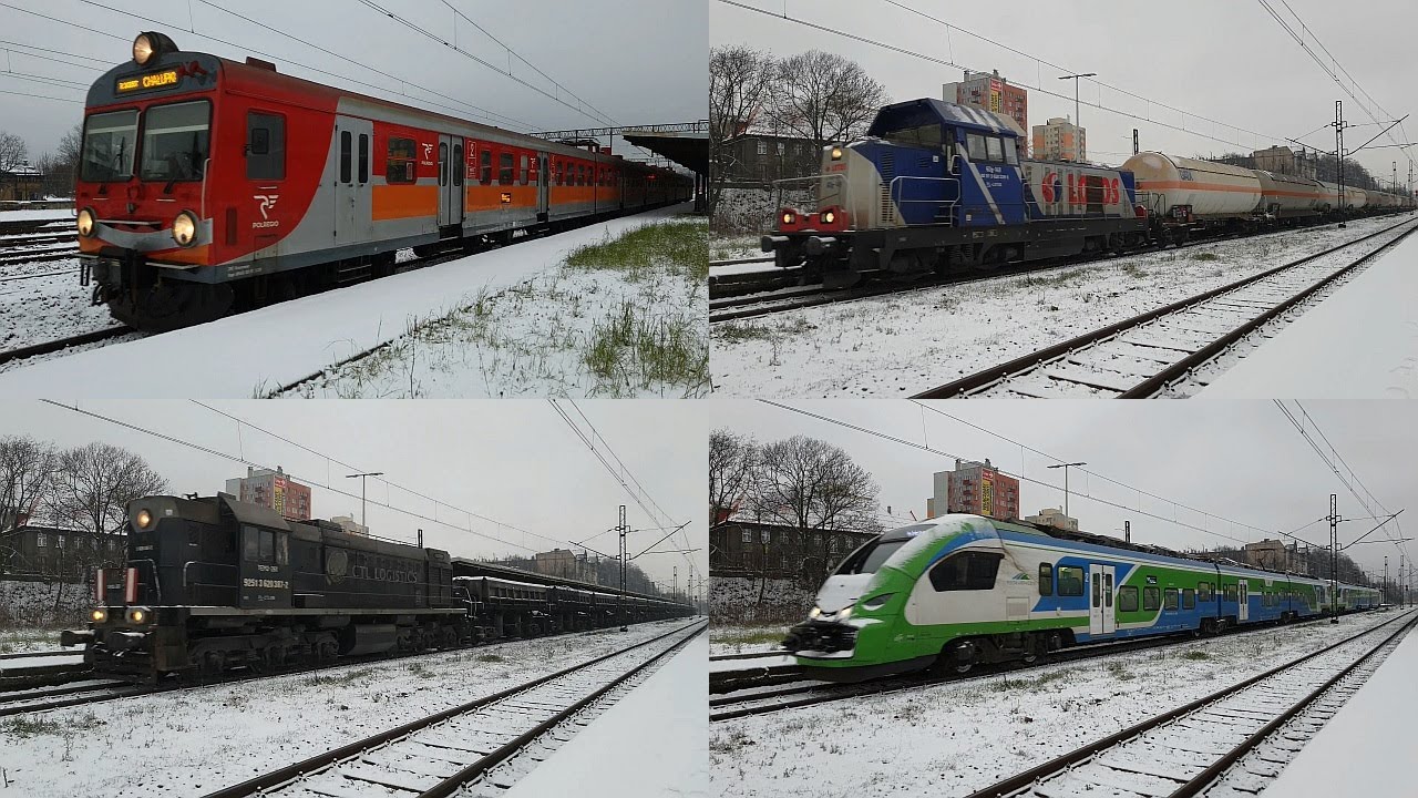 Zima na stacji Mysłowice | Pociągi pasażerskie i towarowe | Grudzień 2020 r. | Życzenia świąteczne