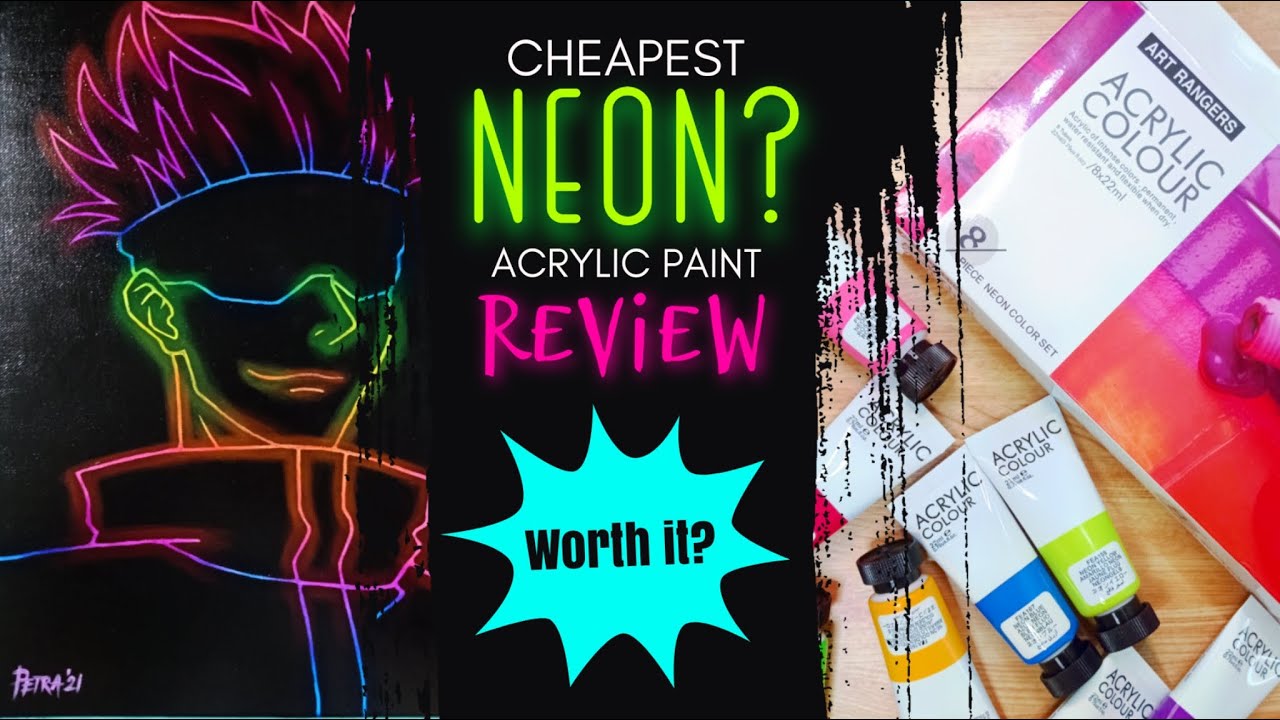 NEON ACRYLIC PAINT REVIEW | Art Rangers Acrylic Paint | GOJO SATORU NEON PAINTING