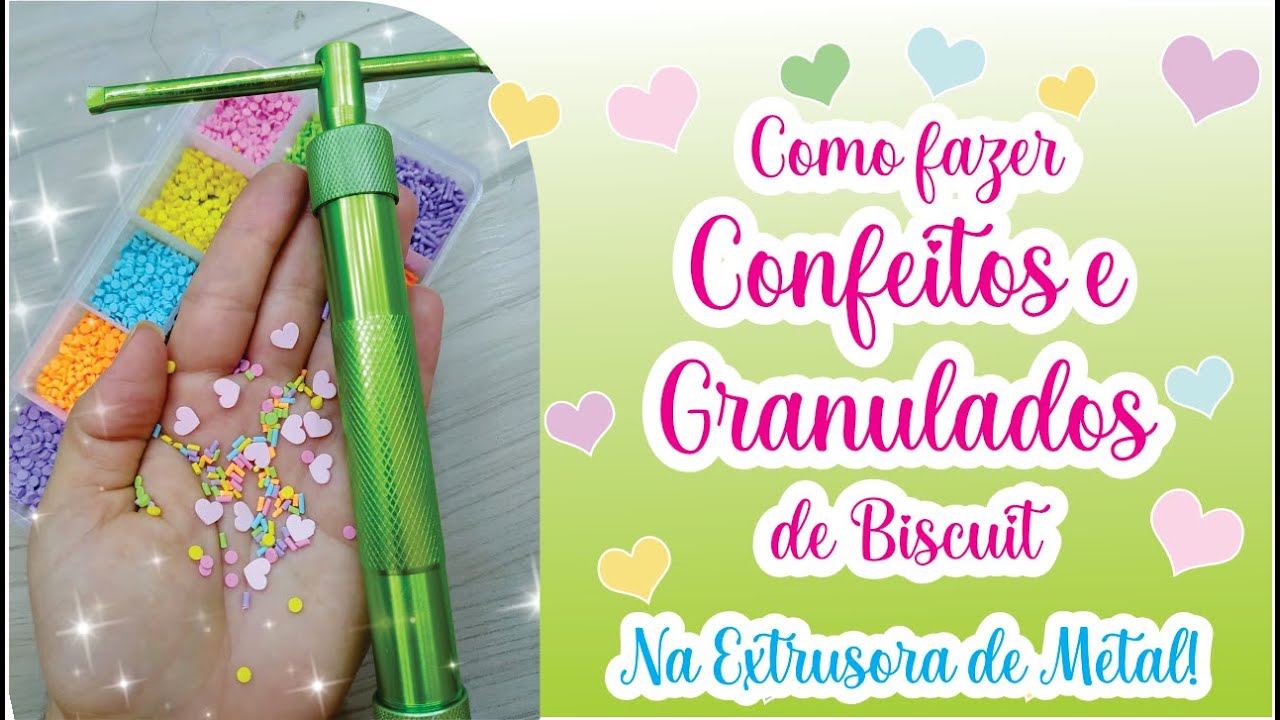 Como fazer confetes e granulados de Biscuit na Extrusora de metal