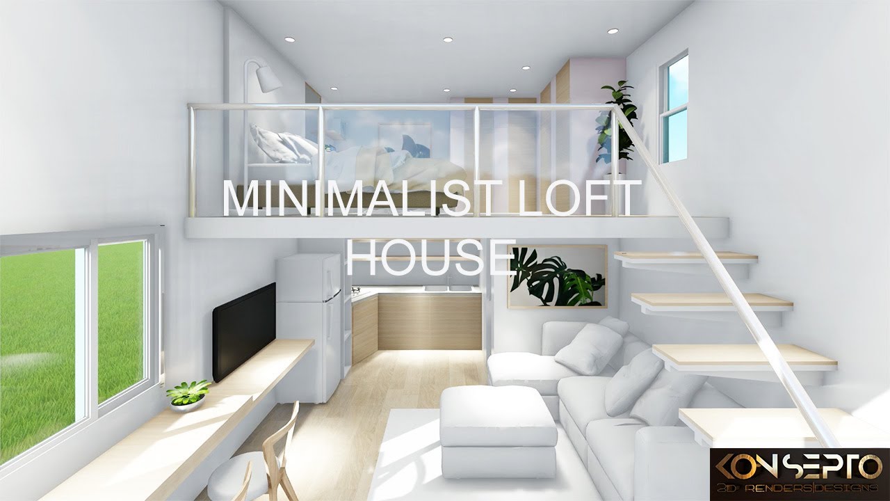 ELEGANT IN WHITE MINIMALIST TINY LOFT HOUSE DESIGN IDEA (4 X 6.5 Meters)