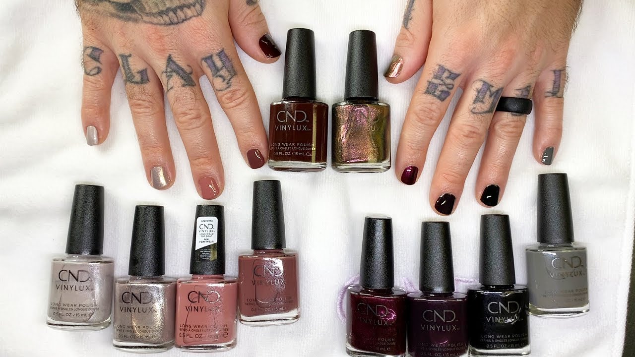 CND Vinylux neutral shimmers & dark shades [swatch & talk]